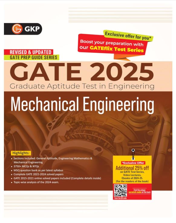 GKP GATE 2025 : Mechanical Engineering - Guide (Includes solved papers of GATE 2022-24 exam)